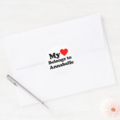 Sticker Rond Mon coeur appartient à Annabelle (Enveloppe)