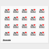 Sticker Rond Mon coeur appartient à Brandon (Feuille)