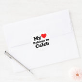 Sticker Rond Mon coeur appartient à Caleb (Enveloppe)