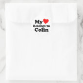 Sticker Rond Mon coeur appartient à Colin (Sac)