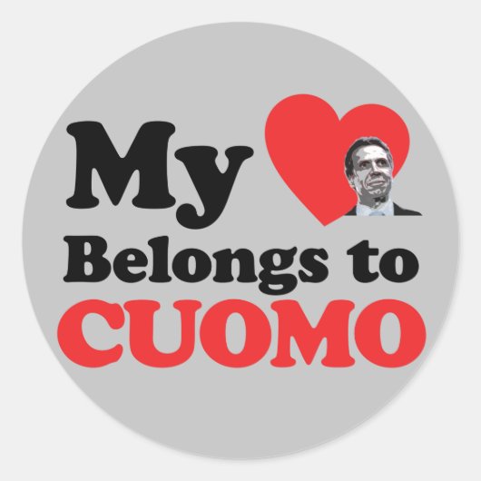 Sticker Rond Mon coeur appartient à Cuomo (Devant)