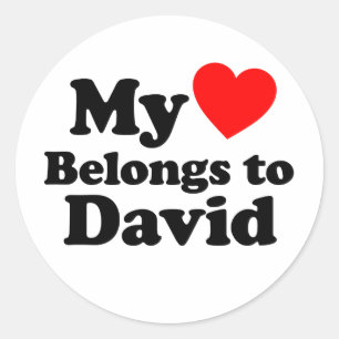 Sticker Rond Mon coeur appartient à David