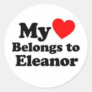 Sticker Rond Mon coeur appartient à Eleanor