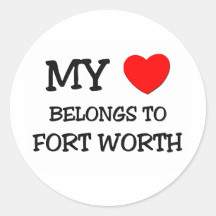 Sticker Rond Mon coeur appartient à FORT WORTH