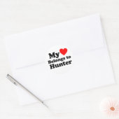 Sticker Rond Mon coeur appartient à Hunter (Enveloppe)