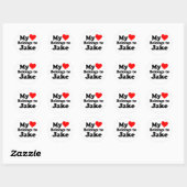 Sticker Rond Mon coeur appartient à Jake (Feuille)