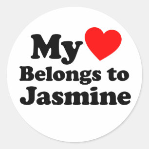 Sticker Rond Mon coeur appartient à Jasmine
