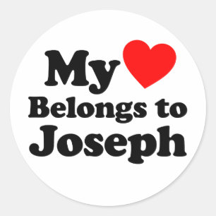 Sticker Rond Mon coeur appartient à Joseph