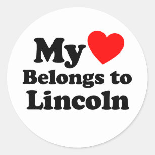 Sticker Rond Mon coeur appartient à Lincoln