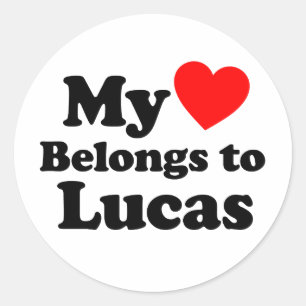 Sticker Rond Mon coeur appartient à Lucas