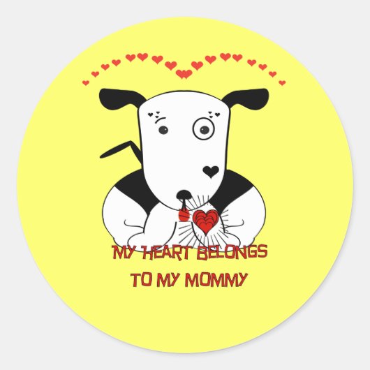 Sticker Rond Mon coeur appartient à ma maman (Devant)