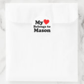 Sticker Rond Mon coeur appartient à Mason (Sac)