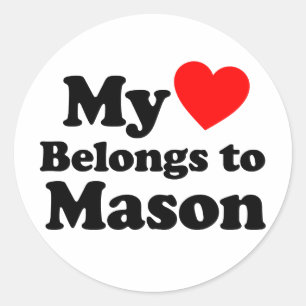 Sticker Rond Mon coeur appartient à Mason