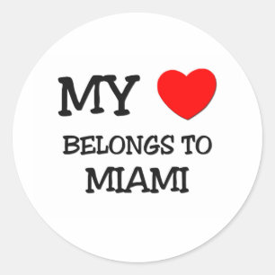 Sticker Rond Mon coeur appartient à MIAMI