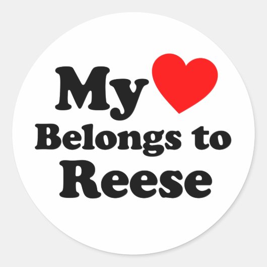 Sticker Rond Mon coeur appartient à Reese (Devant)