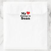 Sticker Rond Mon coeur appartient à Sean (Sac)