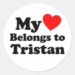 Sticker Rond Mon coeur appartient à Tristan