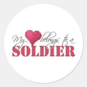 Sticker Rond Mon coeur appartient à un soldat