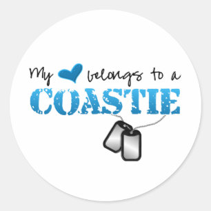 Sticker Rond Mon coeur appartient à une Coastie