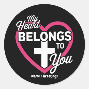 Sticker Rond Mon coeur appartient à vous mignon cadeau pour les