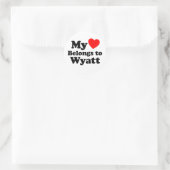 Sticker Rond Mon coeur appartient à Wyatt (Sac)