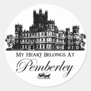 Sticker Rond Mon coeur appartient chez Pemberley