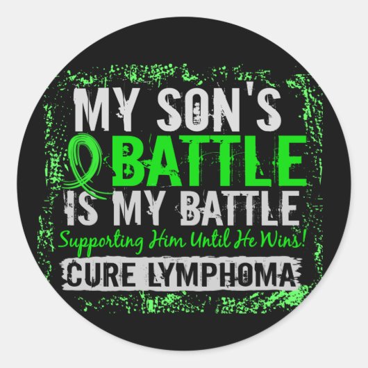 Sticker Rond Mon combat contre 2 Lymphome Son (Devant)