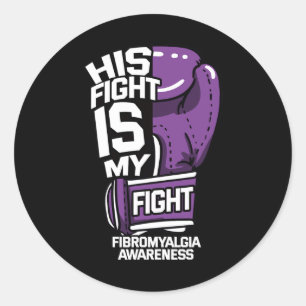 Sticker Rond Mon combat contre la fibromyalgie pourpre Rheumato