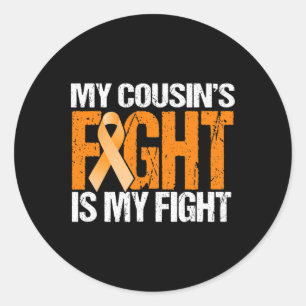 Sticker Rond Mon combat Cousins est ma lutte contre la leucémie