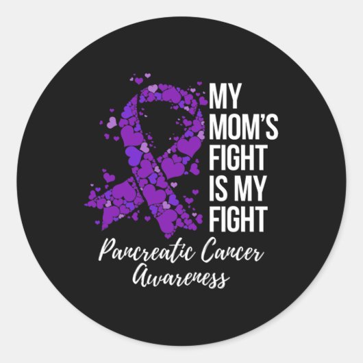 Sticker Rond Mon combat de maman est ma lutte contre le cancer (Devant)