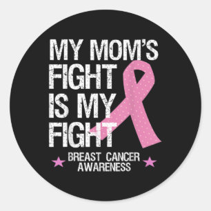 Sticker Rond Mon combat de mamans est ma lutte contre le cancer