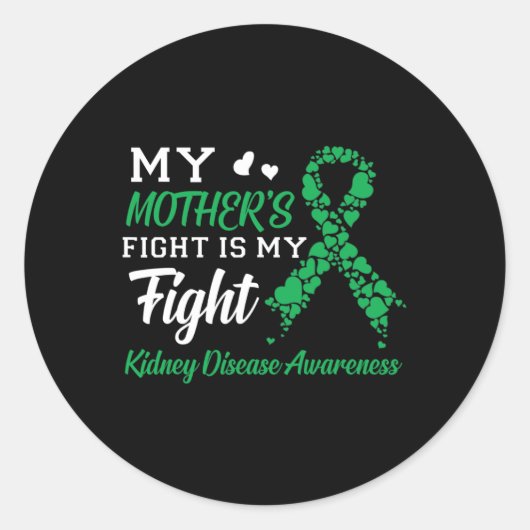Sticker Rond Mon combat de mère est conscient de ma maladie du (Devant)