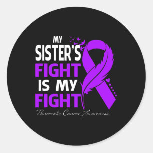 Sticker Rond Mon combat de soeur est mon combat contre le cance