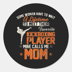 Sticker Rond Mon combattant de kickboxing MMA préféré m'appelle