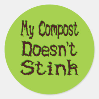 Sticker Rond Mon Compost ne pue pas Funny Gardener