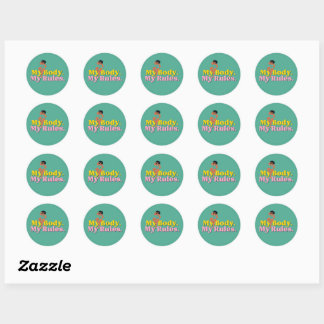 Sticker Rond "Mon corps. Mes règles." féministe