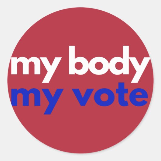 Sticker Rond Mon corps Mon vote Roevember (Devant)