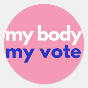 Sticker Rond Mon corps Mon vote Roevember