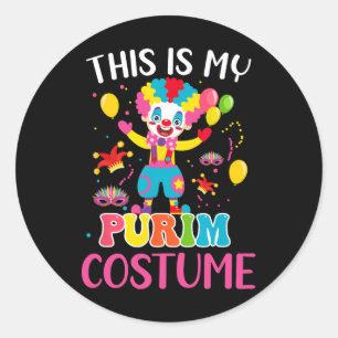 Sticker Rond Mon Costume Purim Mardi Gras Clown Funny Parades P