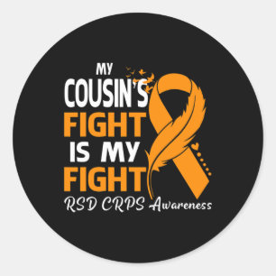 Sticker Rond Mon Cousin's Combat Is My Fight Rsd Crps Sensibili