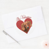 Sticker Rond Mon Dachshund Valentine (Enveloppe)