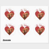 Sticker Rond Mon Dachshund Valentine (Feuille)