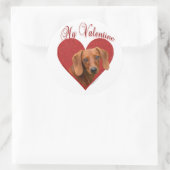 Sticker Rond Mon Dachshund Valentine (Sac)