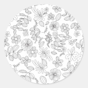 Sticker Rond Mon design de fleurs 3