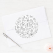 Sticker Rond Mon design de fleurs 3 (Enveloppe)