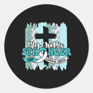 Sticker Rond Mon Dieu Est Plus Fort Que La Sensibilisation Au C