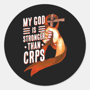 Sticker Rond Mon Dieu est plus fort que le Mois de la sensibili