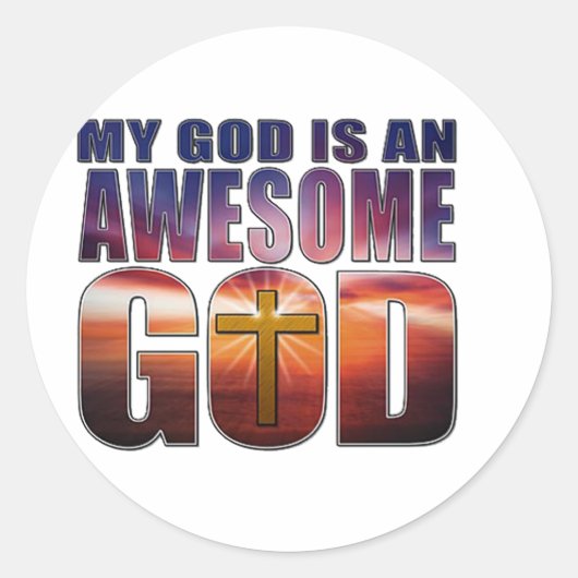 Sticker Rond Mon Dieu est un DIEU INCONTOURNABLE (Devant)