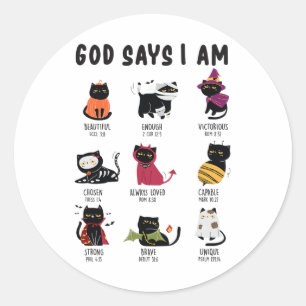 Sticker Rond Mon Dieu Maître Dit Que Je Suis Amoureux des chats