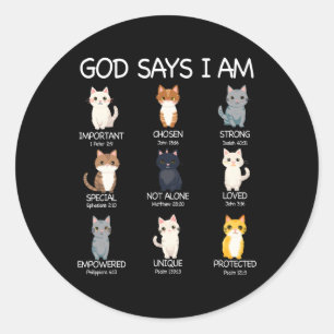 Sticker Rond Mon Dieu Maître Dit Que Je Suis Amoureux des chats